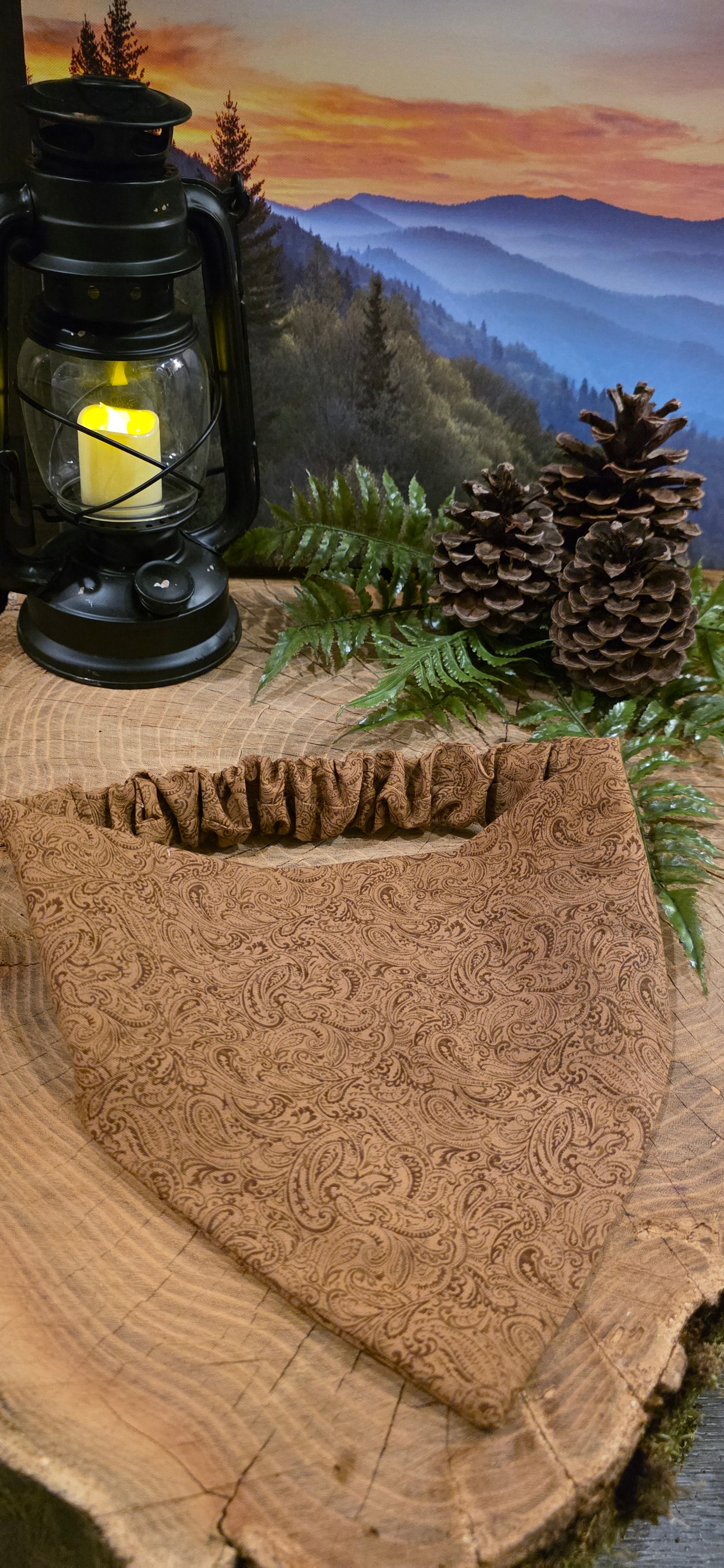 Faux Leather Paisley Bandana
