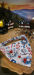 Patriotic Flowers & Ribbons Bandana