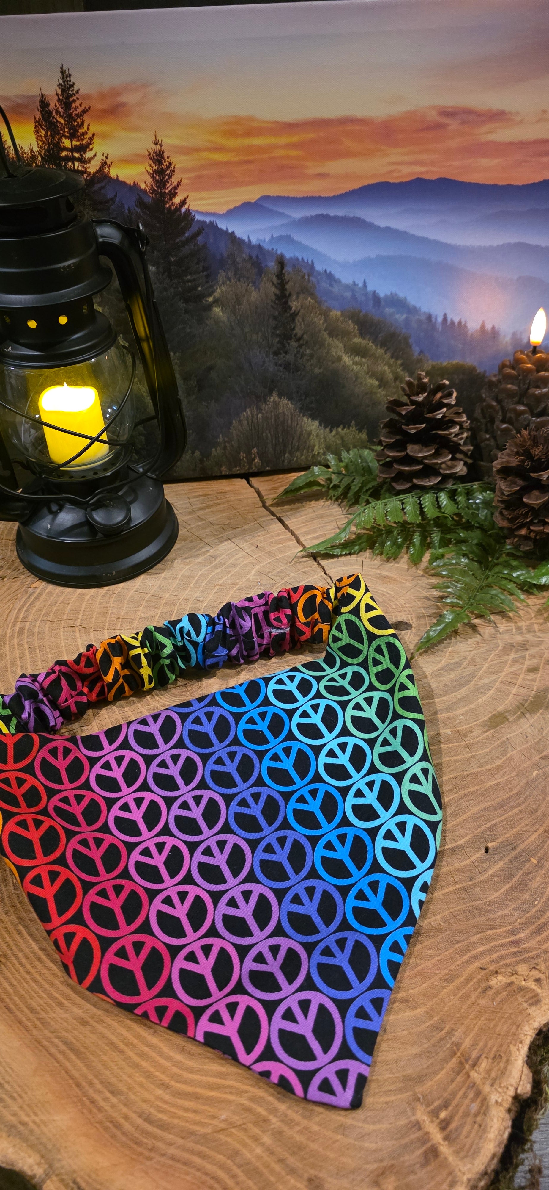Rainbow Peace Signs Bandana