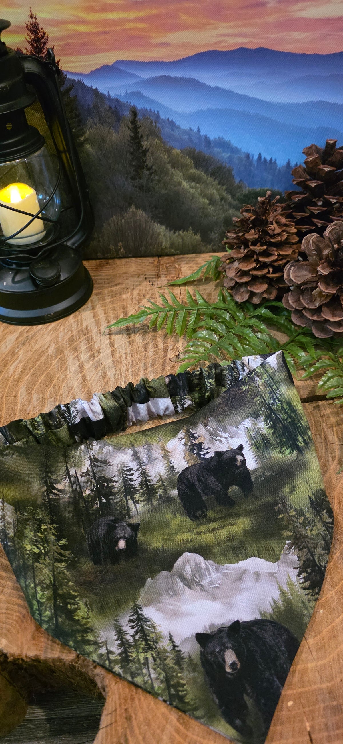 Black Bears and Mountains Bandana