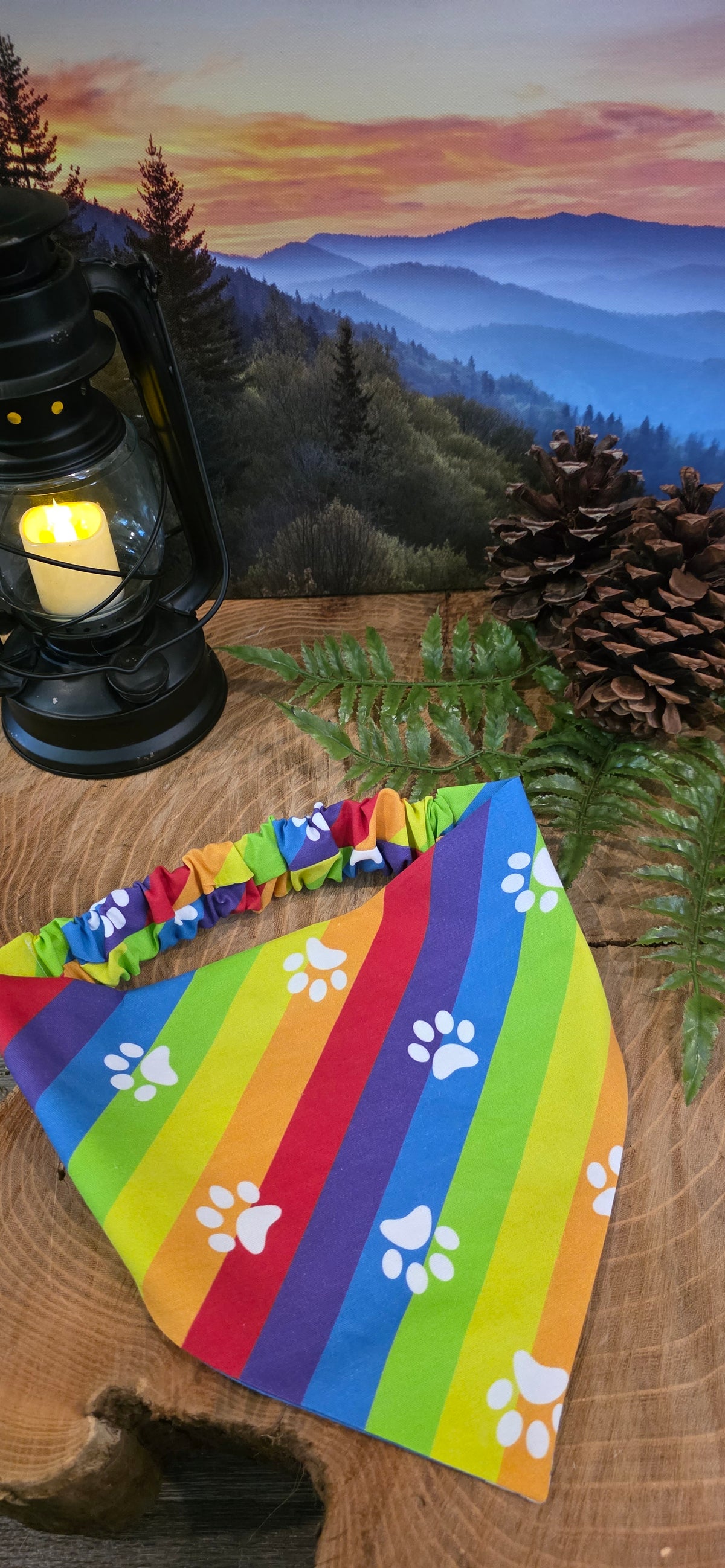 Rainbow Paw Prints Bandana