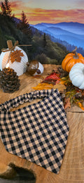 Black and Tan Plaid Bandana