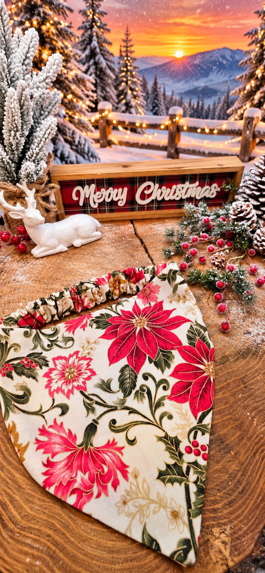 Christmas Flowers Bandana