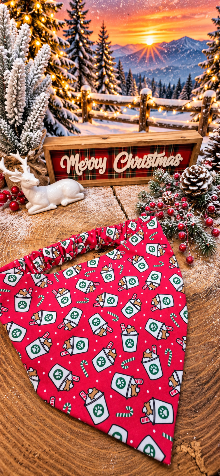 Christmas Pup Cups Bandana