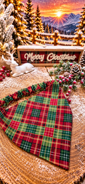 Red and Green Christmas Plaid Bandana
