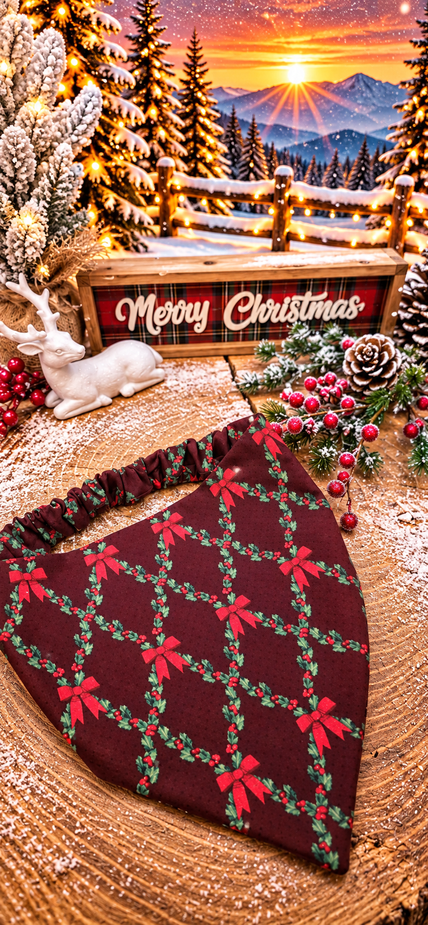 Christmas Wreath Bandana