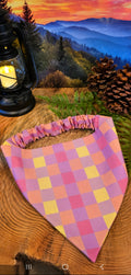 Pink and Yellow Checkers Bandana